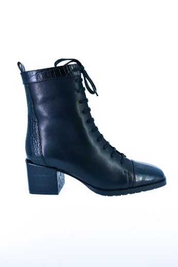 Picture of SERKAN YALGI 25673 1530-518 DERI BLACK Women Boots