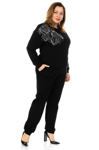 Picture of GIO 10014xl BLACK   Plus Size Women Sports Pants