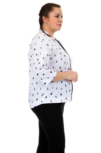 Picture of ROXELAN RBP6606xl ECRU Plus Size Women Shirt 