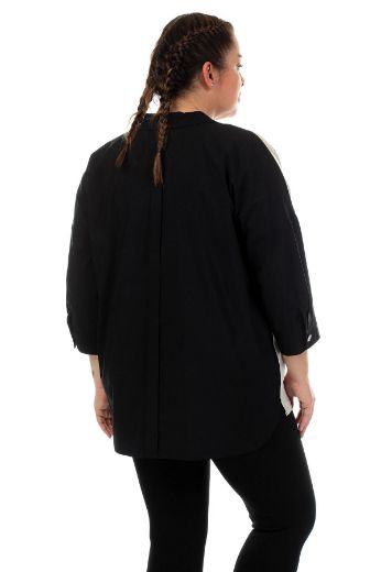 Picture of ROXELAN RBP6664xl BLACK Plus Size Women Shirt 