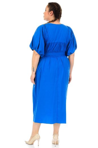 Picture of Aluch 8311 BB BLUE Plus Size Women Dress 