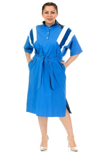 Picture of Aluch 8316 BB BLUE Plus Size Women Dress 