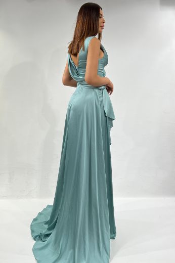 Picture of Maxxe 5386SAT NILE GREEN Women Evening Gown
