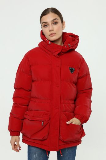 Picture of Carlioni BT.021.047 RED Women Puffer Coat