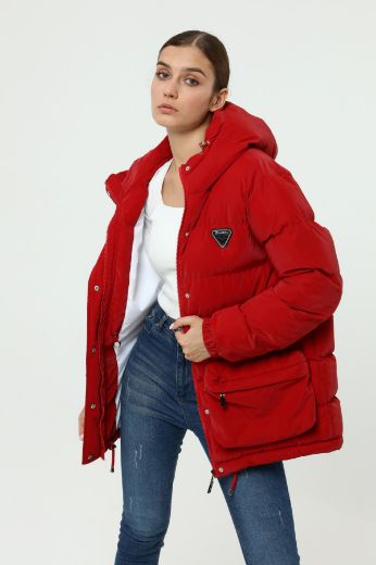 Picture of Carlioni BT.021.047 RED Women Puffer Coat