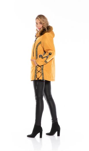 Picture of Aysel 61826-44 YELLOW Women Puffer Coat Plus Size