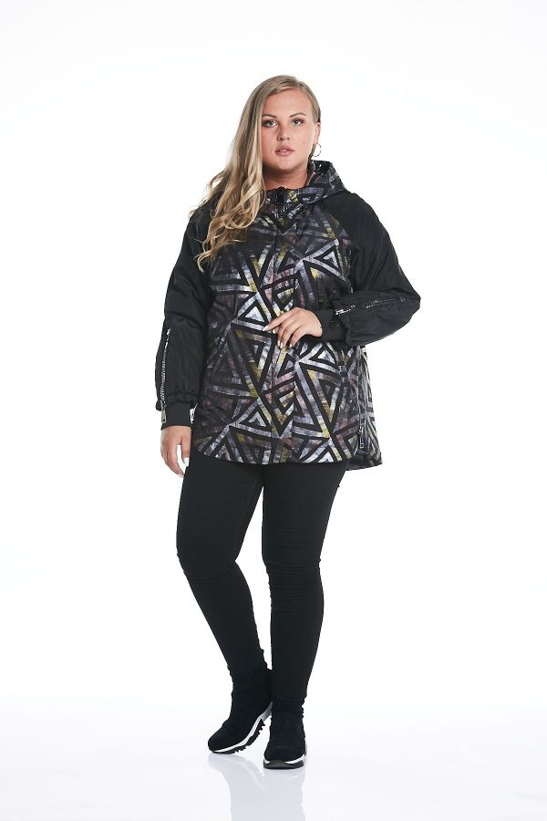 Picture of Aysel 61716-56 BLACK Plus Size Women Puffer Coat 