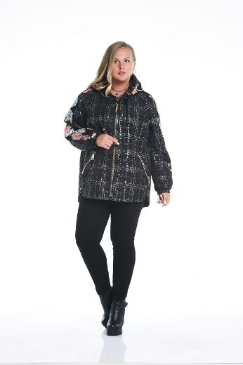 Picture of Aysel 61705-44 BLACK Plus Size Women Puffer Coat 