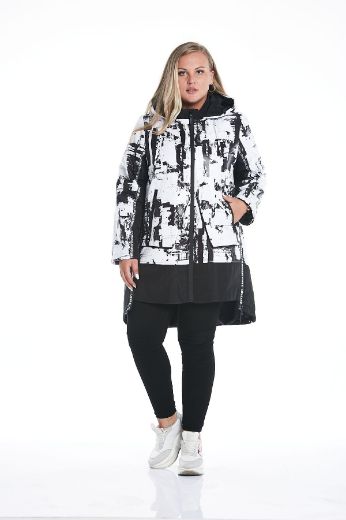 Picture of Aysel 61462-44 BLACK Plus Size Women Puffer Coat 