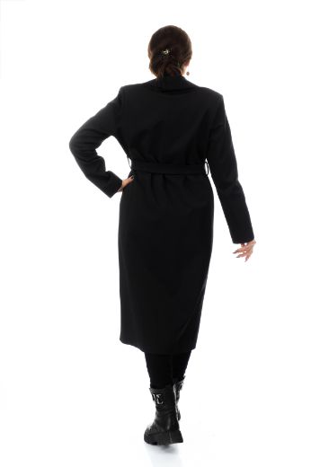 Picture of To-see 7110XL BLACK  Plus Size Women Trenchcoat