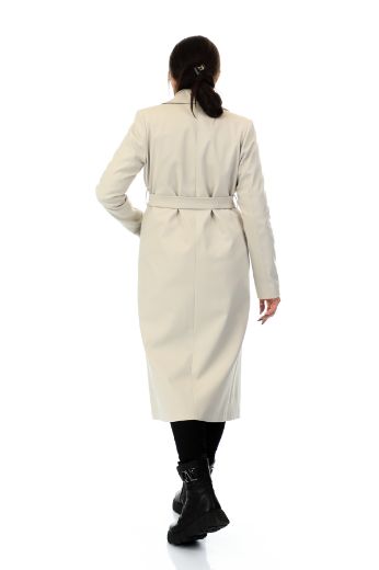 Picture of To-see 7110XL STONE  Plus Size Women Trenchcoat