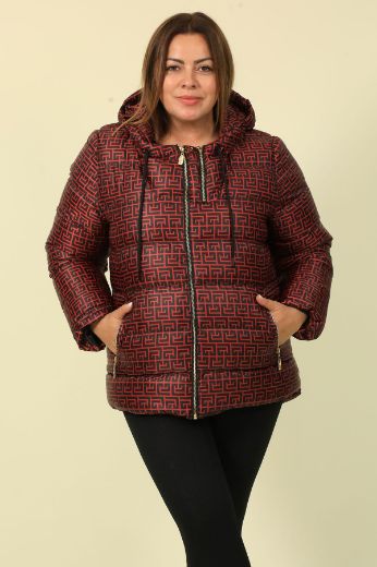 Picture of Aysel 62114xl RED Plus Size Women Puffer Coat 