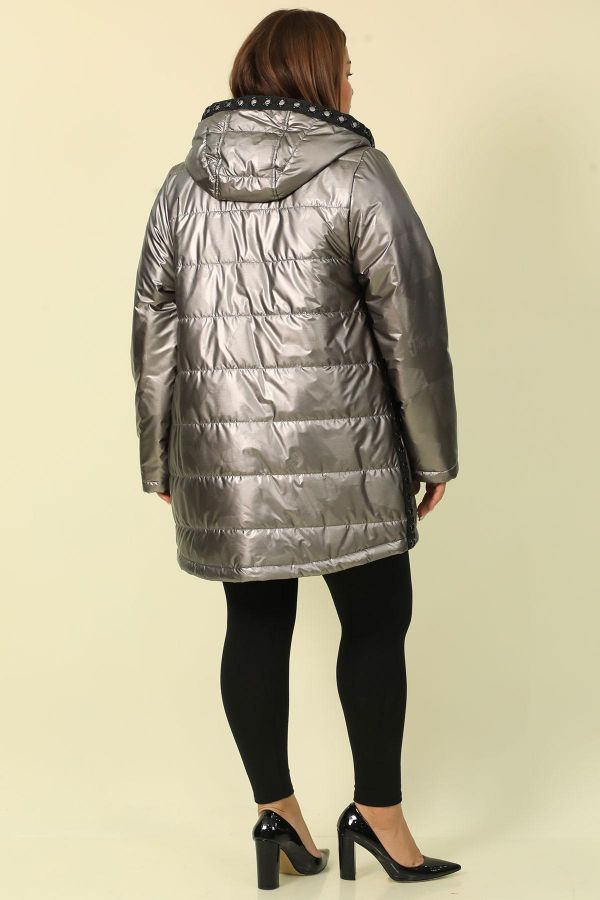 Picture of Aysel 61906xl-56 GREY Plus Size Women Puffer Coat 