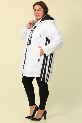 Picture of Aysel 71119xl-50 ECRU Plus Size Women Coat 
