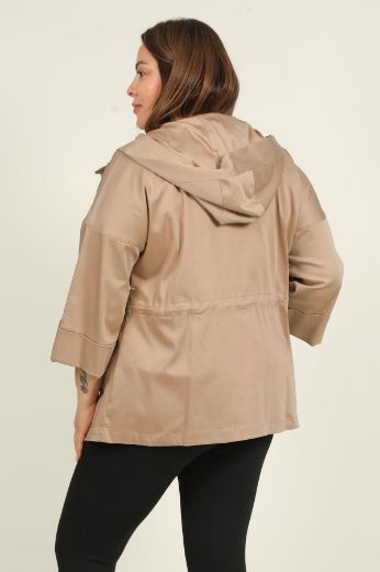 Picture of Lasagrada L22089xl BROWN Plus Size Women Puffer Coat 