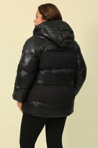 Picture of Aysel 62098xl BLACK Plus Size Women Puffer Coat 