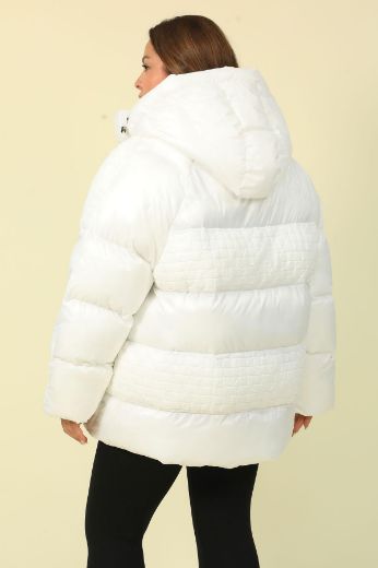 Picture of Aysel 62098xl ECRU Plus Size Women Puffer Coat 