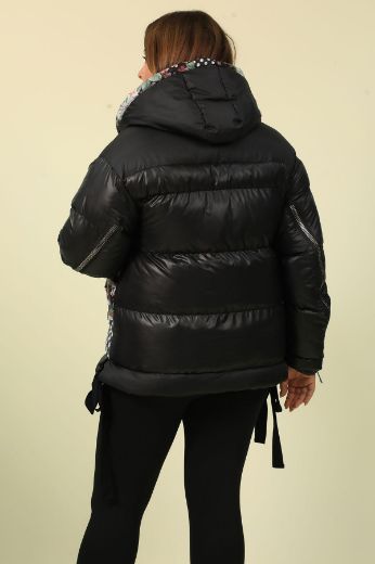Picture of Aysel 62115xl-56 BLACK Plus Size Women Puffer Coat 