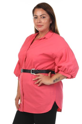 Picture of ROXELAN RBP6549xl PINK Plus Size Women Shirt 