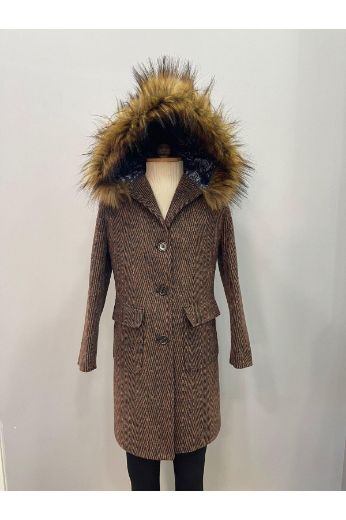 Picture of Çağ Trend ÇAĞ-08 BROWN Girl Coat