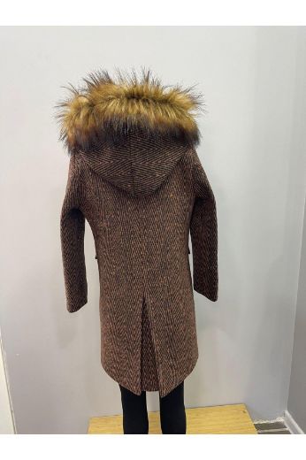 Picture of Çağ Trend ÇAĞ-08 BROWN Girl Coat