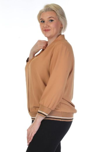Picture of Of White 1030xl BROWN Plus Size Women Blouse 