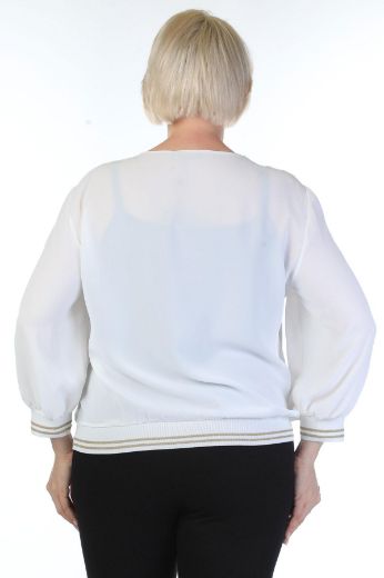 Picture of Of White 1029XL ECRU Plus Size Women Blouse 