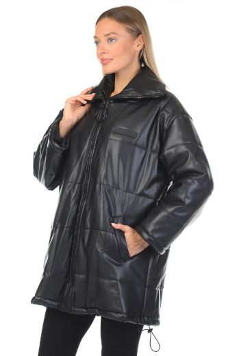 Picture of SEASAND 60126 BLACK Women Puffer Coat