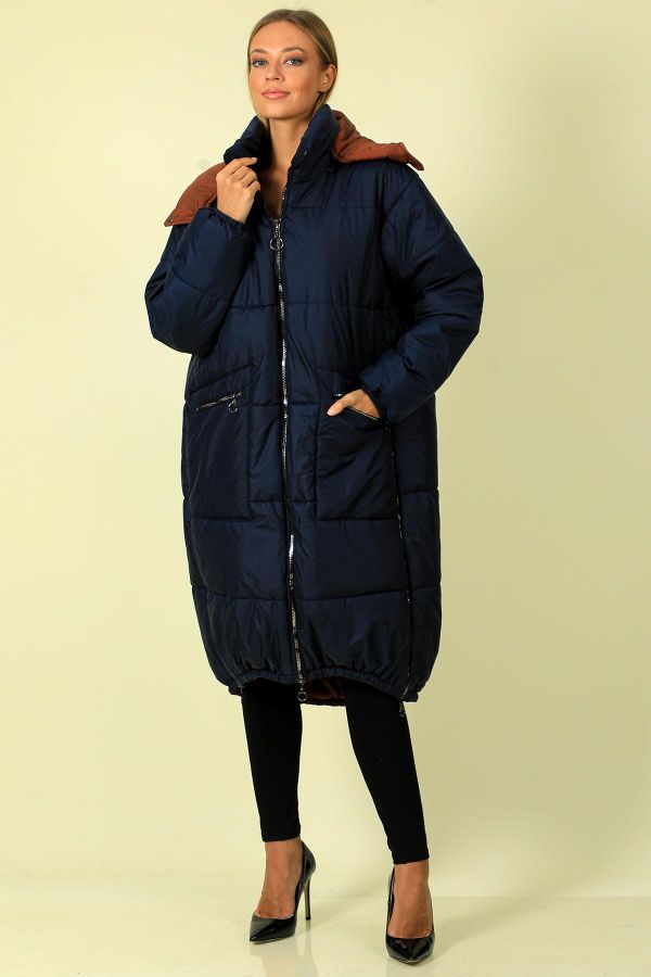 Picture of Cornelli BT021034 NAVY BLUE Women Puffer Coat