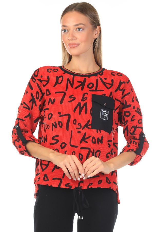 Picture of Aras 8224 RED Women Blouse