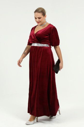 Picture of Angelino Boutique Shop 8036 BURGUNDY Women Evening Dress