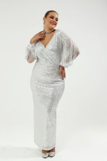 Picture of Angelino Boutique Shop 8035 SILVER Women Evening Dress