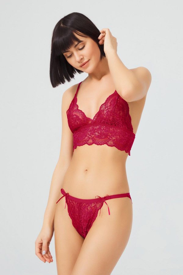 Picture of Cottonhill CH18031106BR BURGUNDY Womens Bra