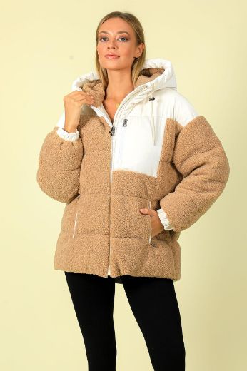 Picture of Cornelli BT022015 LIGHT BROWN Women Puffer Coat