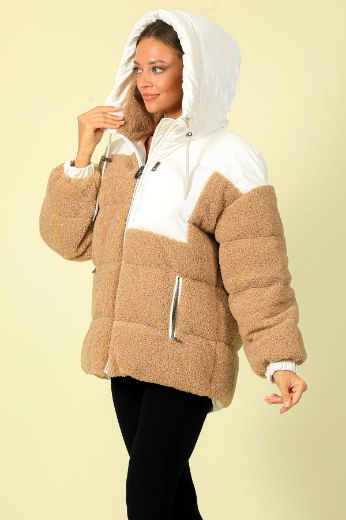 Picture of Cornelli BT022015 LIGHT BROWN Women Puffer Coat