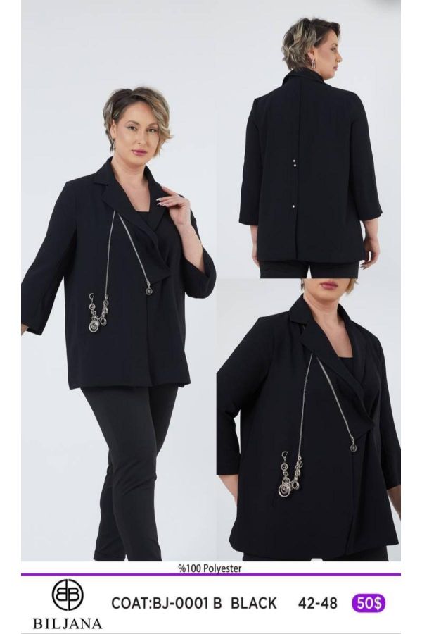 Picture of Biljana 0001xl BLACK Plus Size Women Jacket 