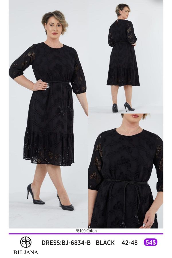 Picture of Biljana 6834xl BLACK Plus Size Women Dress 