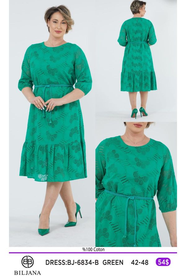 Picture of Biljana 6834xl GREEN Plus Size Women Dress 