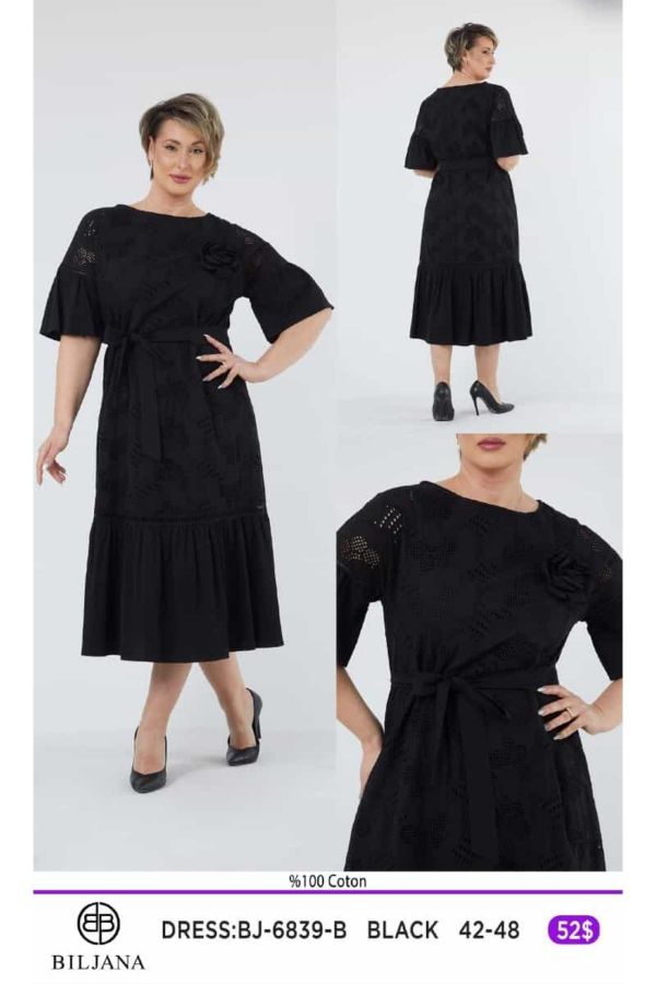 Picture of Biljana 6839xl BLACK Plus Size Women Dress 