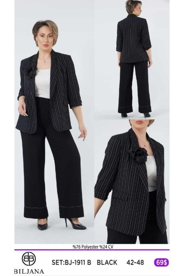 Picture of Biljana 1911 BLACK Plus Size Women Suit