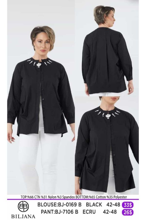 Picture of Biljana 0169 BLACK Plus Size Women Blouse 