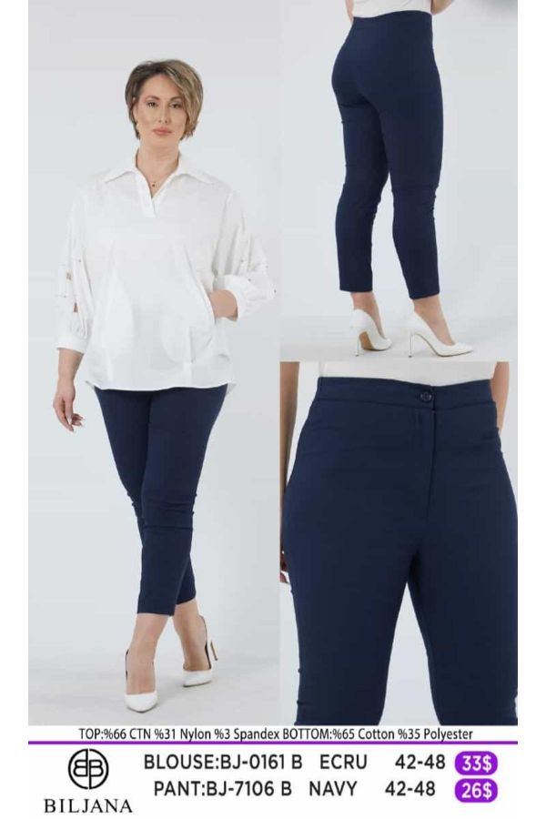 Picture of Biljana 7106 NAVY BLUE Plus Size Women Pants 