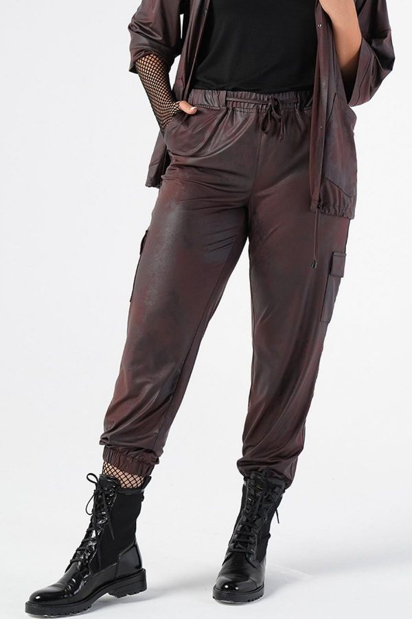 Picture of Nelly 220450063-bordo BURGUNDY Plus Size Women Pants 