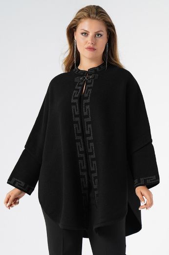 Picture of Nelly 100400016-siyah BLACK Women Plus Size Cardigan