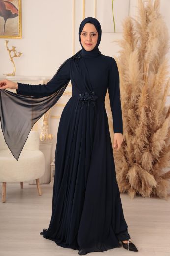 Picture of Tuana Life 17500 NAVY BLUE Women Evening Gown