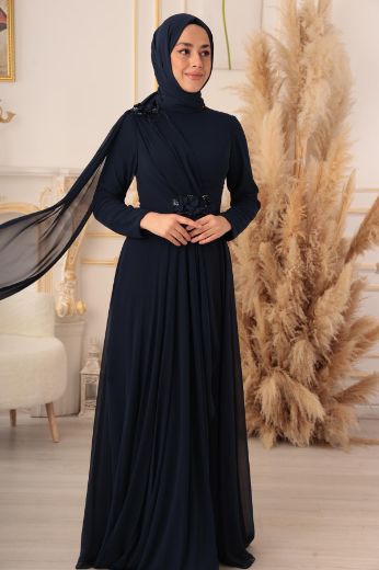 Picture of Tuana Life 17500 NAVY BLUE Women Evening Gown