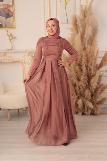 Picture of Tuana Life 13590 CAMEL Women Evening Gown