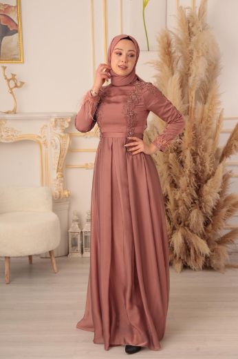 Picture of Tuana Life 13590 CAMEL Women Evening Gown