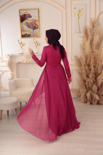 Picture of Tuana Life 16250 BURGUNDY Women Evening Gown
