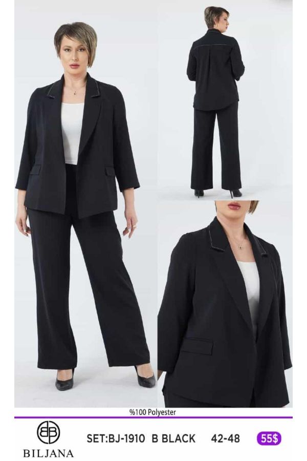 Picture of Biljana 1910xl BLACK Plus Size Women Suit